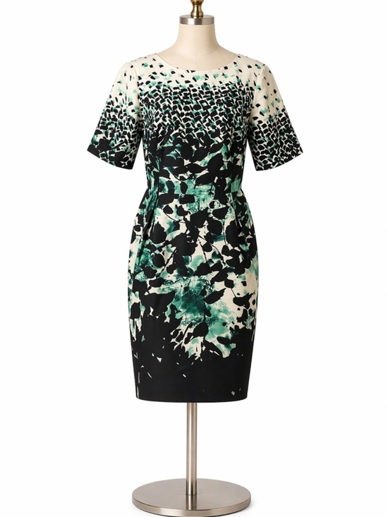 Brooks Brothers Dresses & Skirts - BROOKS BROTHER, GREEN,BLACK AND WHITE,FLORAL ABSTRACT PATTERNED DRESS.SI…